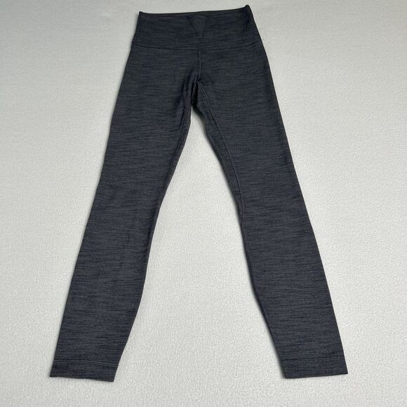 Lululemon 4 Align Pant II 25" Mini Heathered Herringbone Heathered Black White - Picture 2 of 6